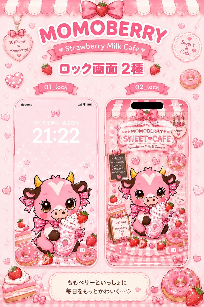 ももべりー Strawberry Milk Cafe Theme