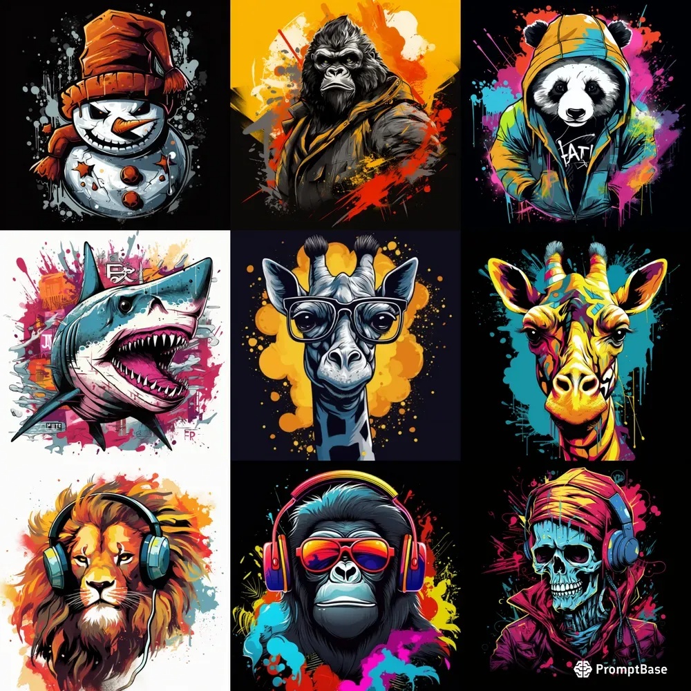 Fashionable T-shirt Designs Midjourney Prompt (おしゃれなTシャツデザイン)