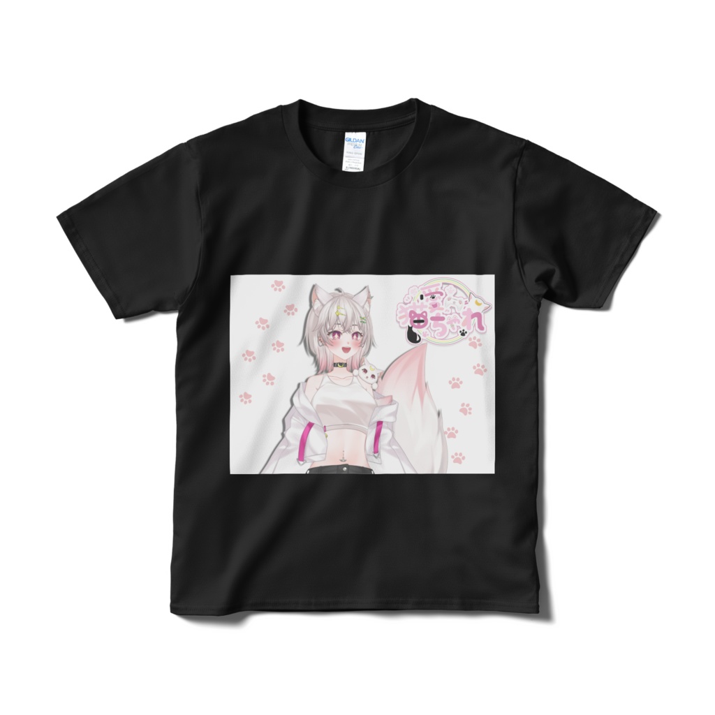 猫愛ちゃれ Tシャツ 白/黒