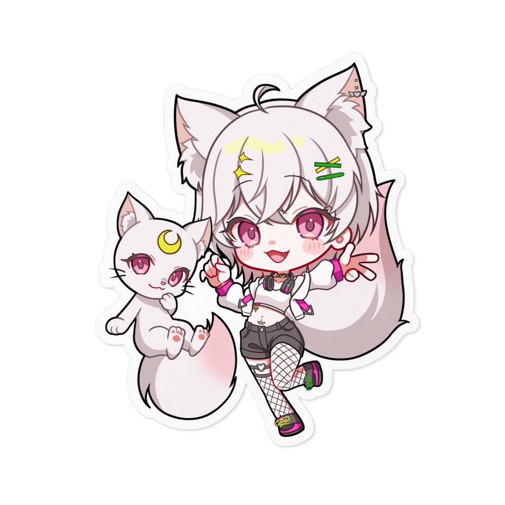 猫愛ちゃれ×すめし　ステッカー