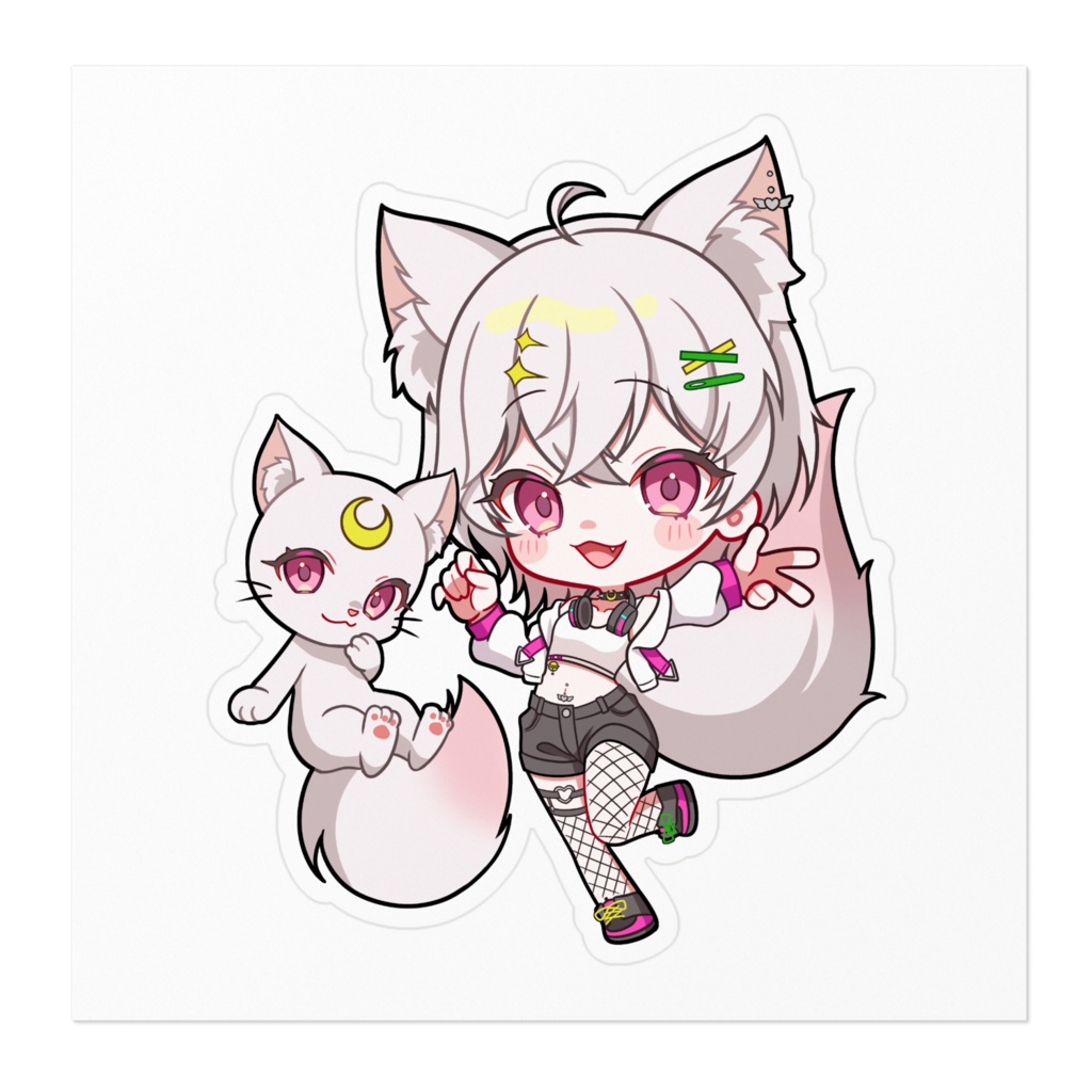 猫愛ちゃれ×すめし ステッカー