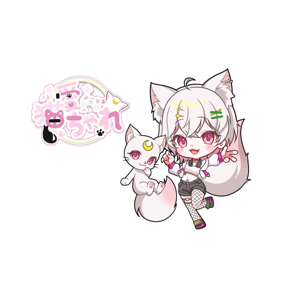 猫愛ちゃれ×すめし　ICカードステッカー