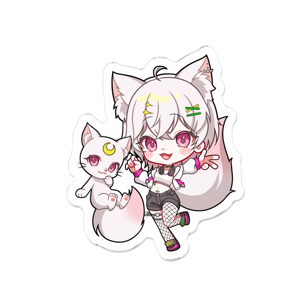 猫愛ちゃれ×すめし　アクリルバッジ