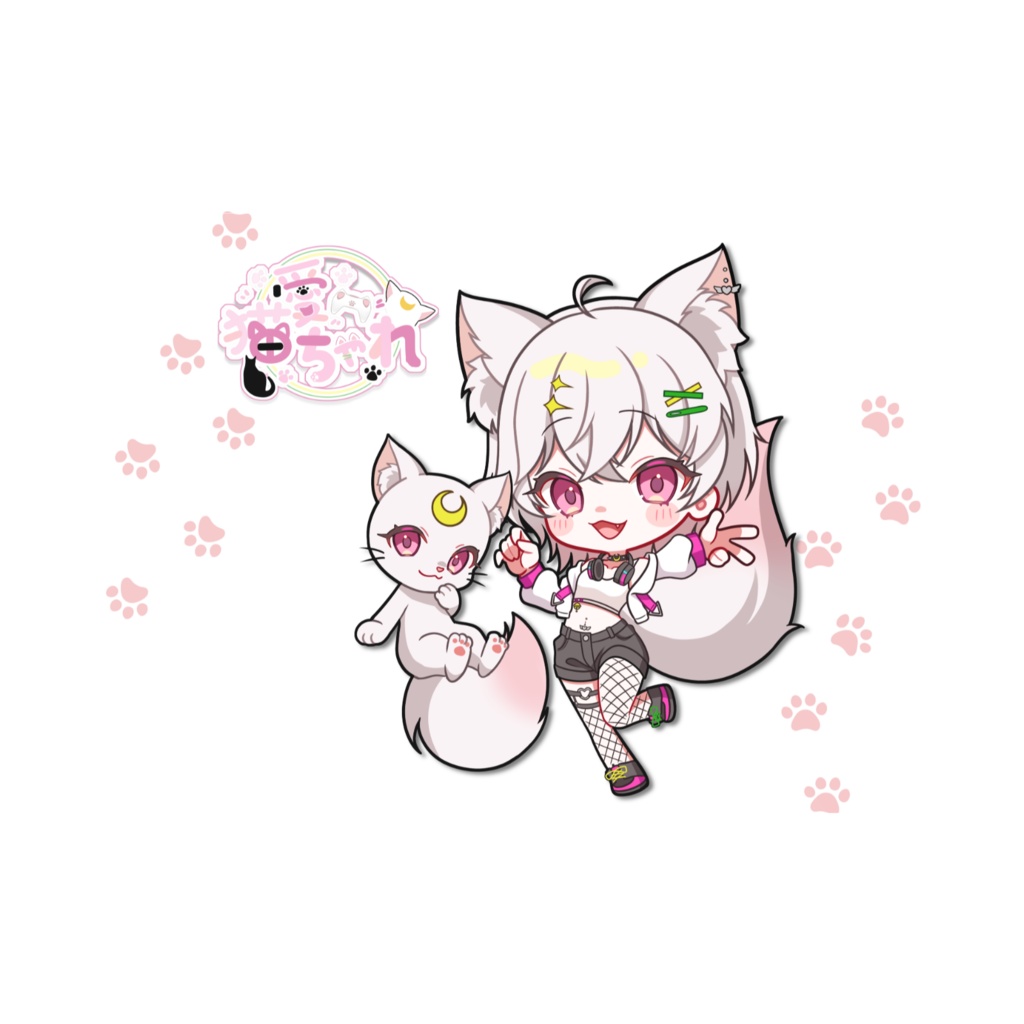 猫愛ちゃれ×すめし ICカードステッカー肉球