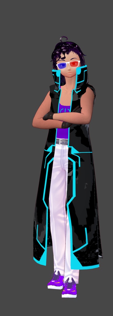 outfit long vest black & pants white