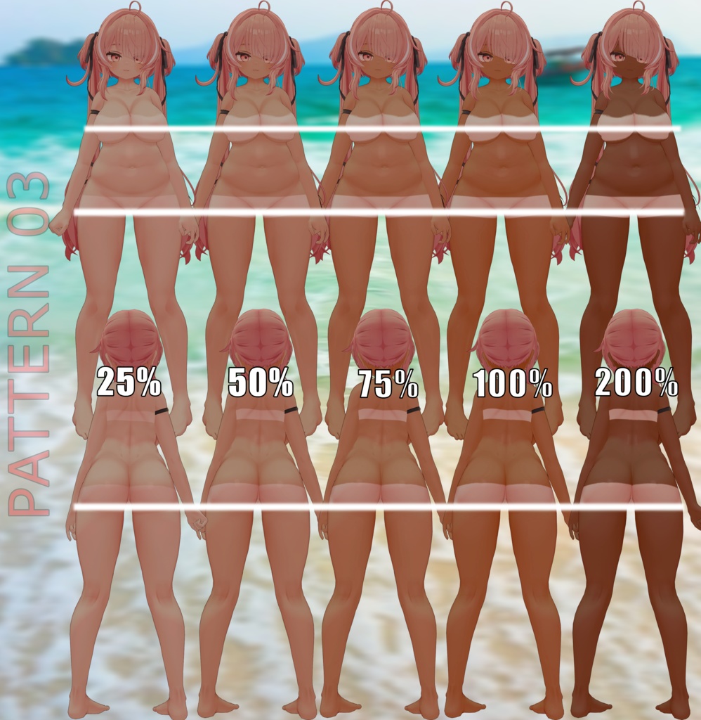 「イチゴ」のタンラインテクスチャパック Tanline texture pack for "ICHIGO"