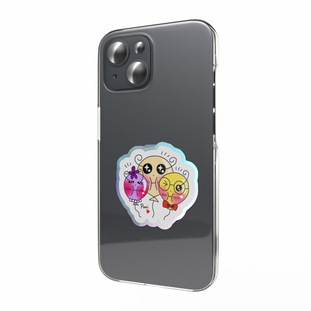 Puniちゃん＆Friends スマホステッカー💛💜