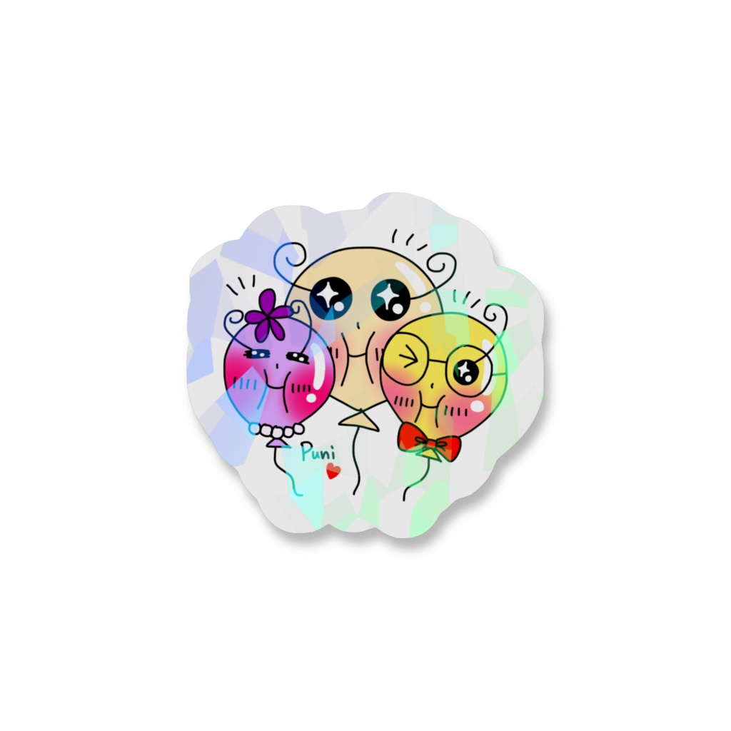 Puniちゃん&Friends スマホステッカー💛💜
