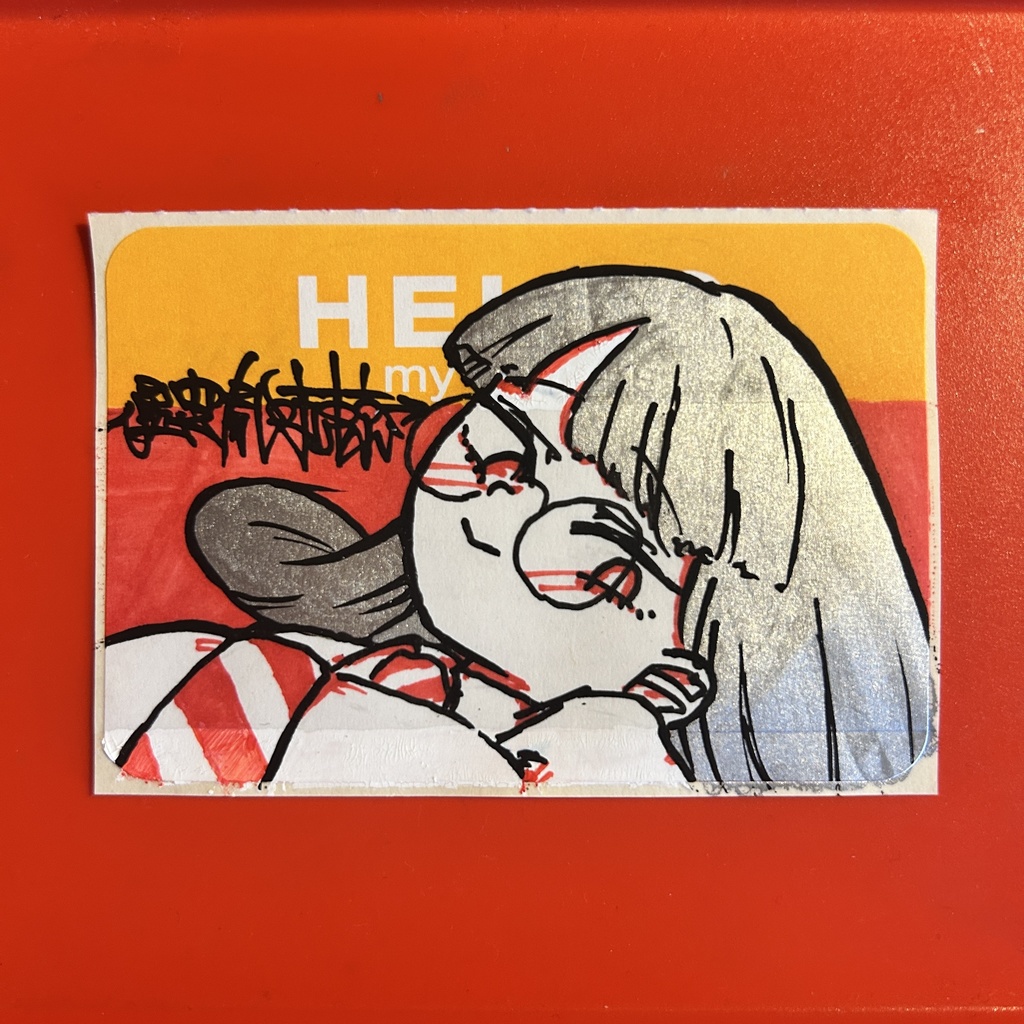 銀髪のステッカー