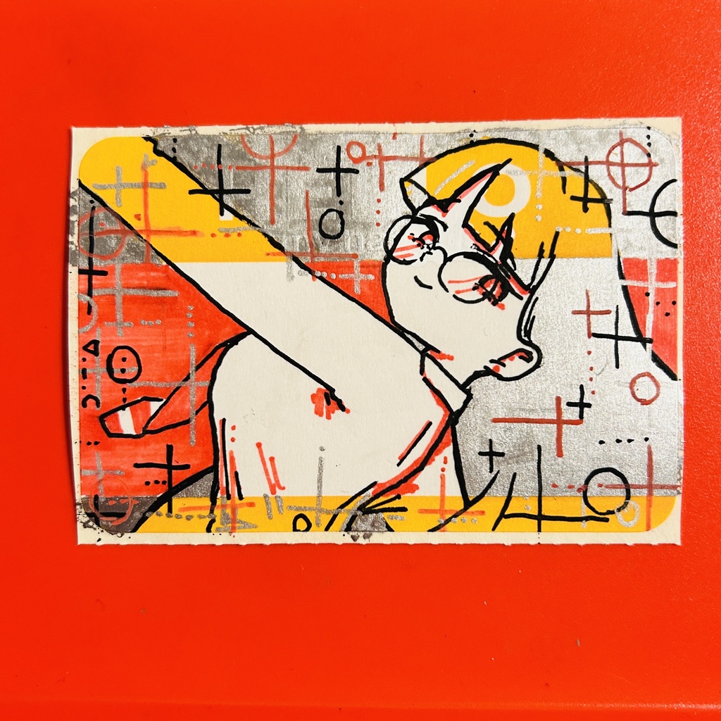 きらきら　銀髪のステッカー