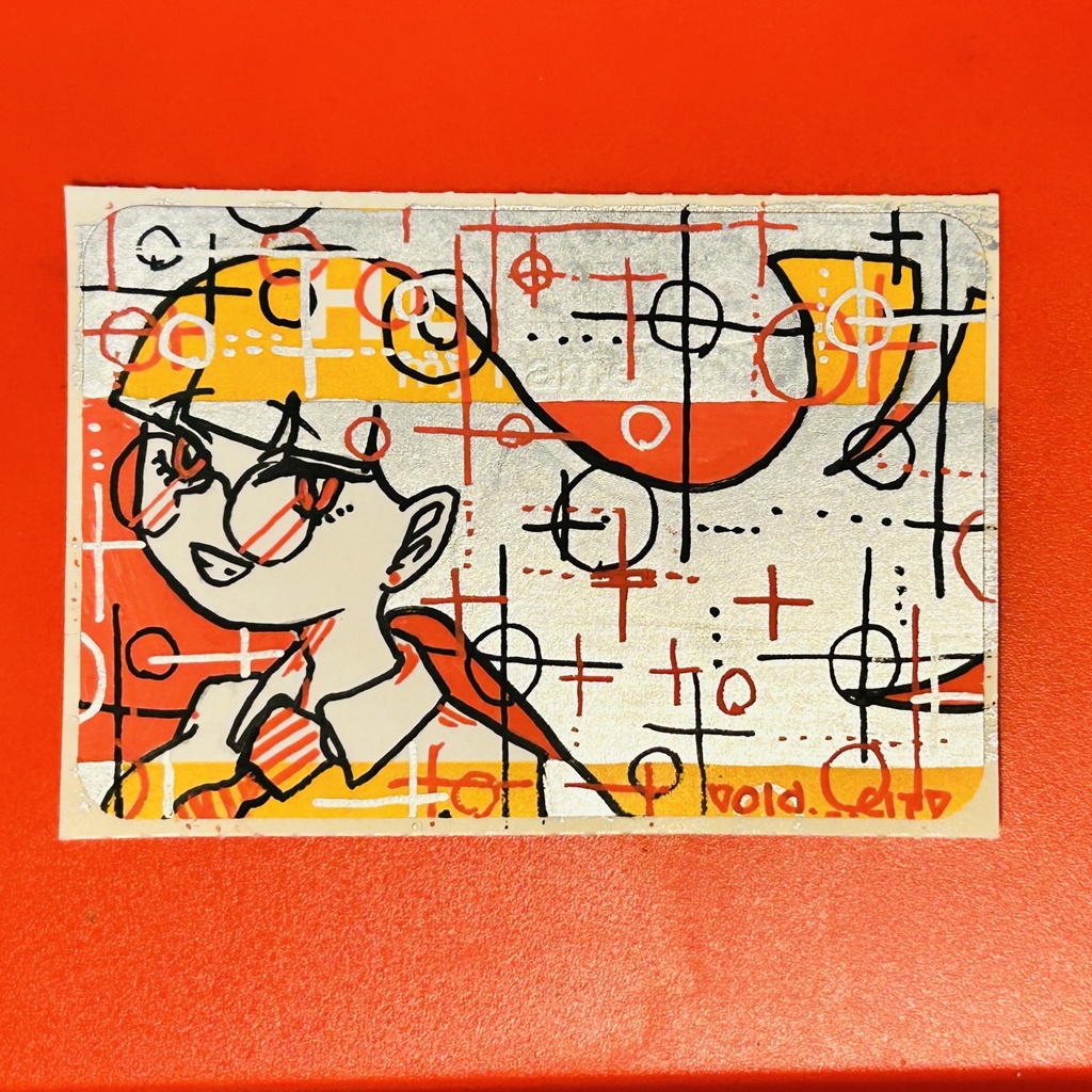 きらきら　銀髪のステッカー