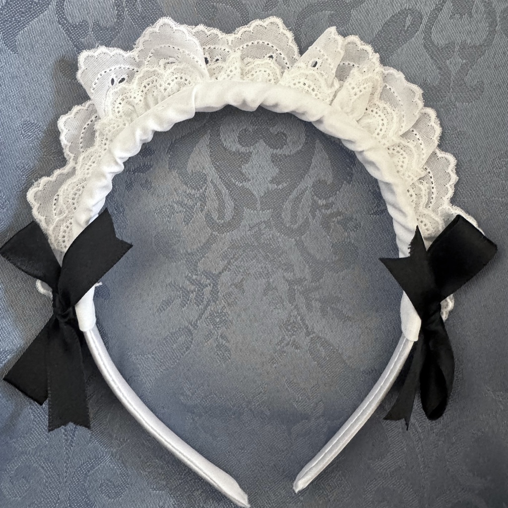 ホワイトブリム カチューシャ ハンドメイド メイド服 コンカフェ