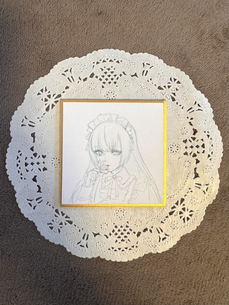 オリジナルイラスト　メイドさん　豆色紙
