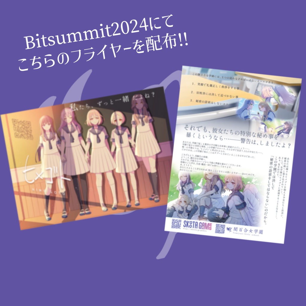【💐DL版限定特典あり】ノベルゲーム『ヒメゴト』配布フライヤー【Bitsummit2024】