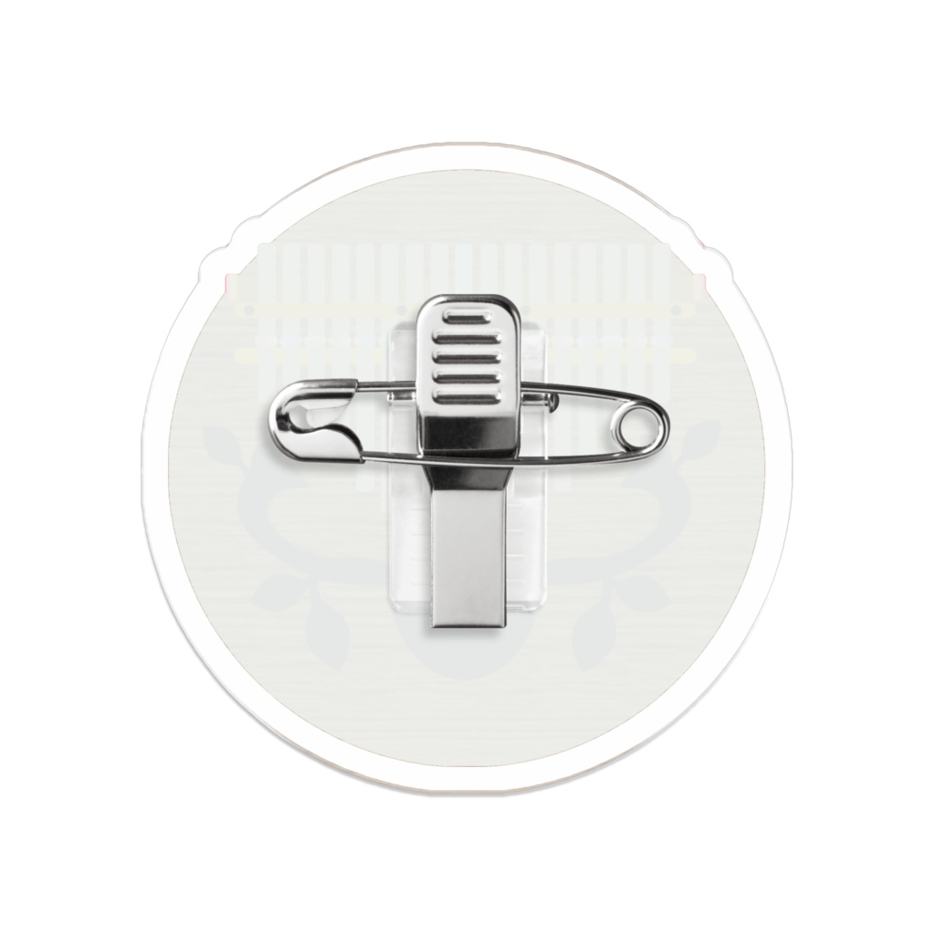 アクリルバッジ《にっこりカリンバ丸型リーフ》