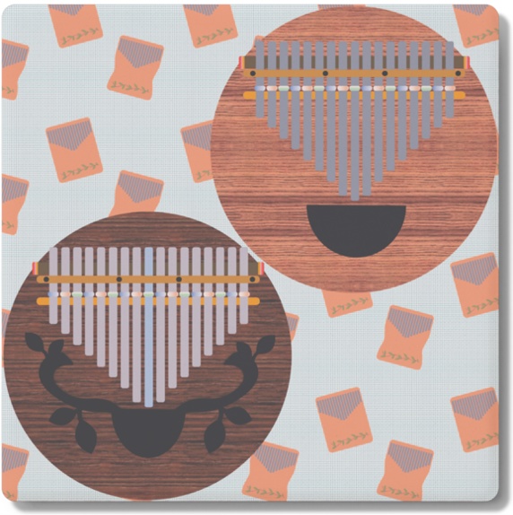 角形コースター《丸型カリンバ組み合わせ》