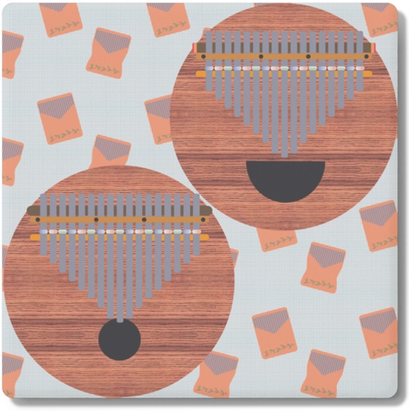 角形コースター《丸型カリンバ組み合わせ》