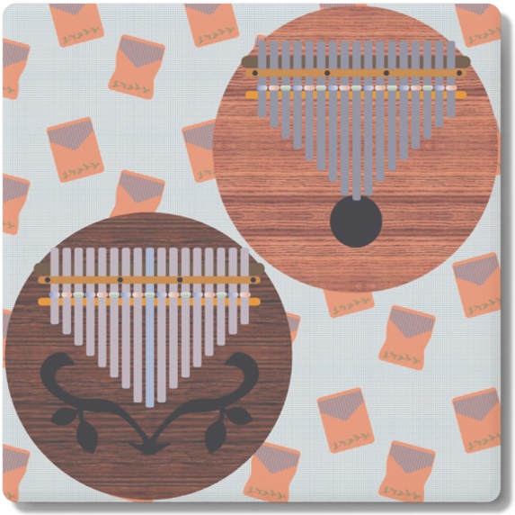 角形コースター《丸型カリンバ組み合わせ》