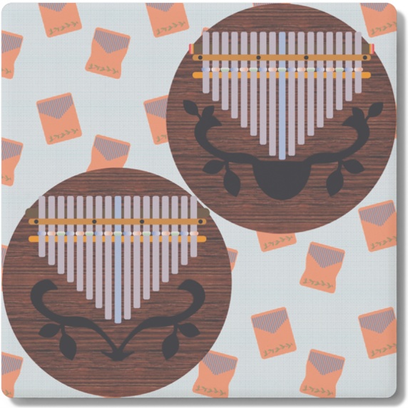 角形コースター《丸型カリンバ組み合わせ》