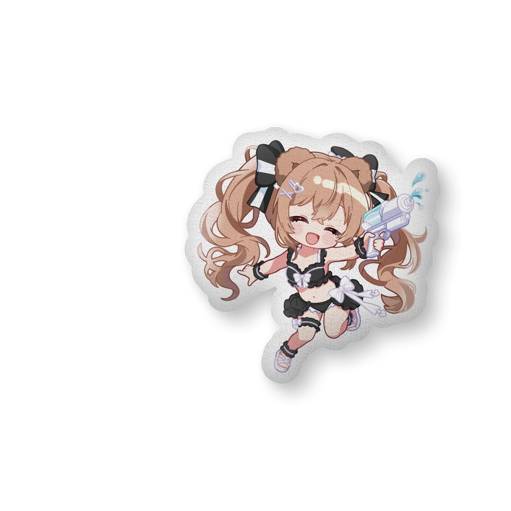 ふかふかクッション - ツインテ水着ちびみな両面プリント