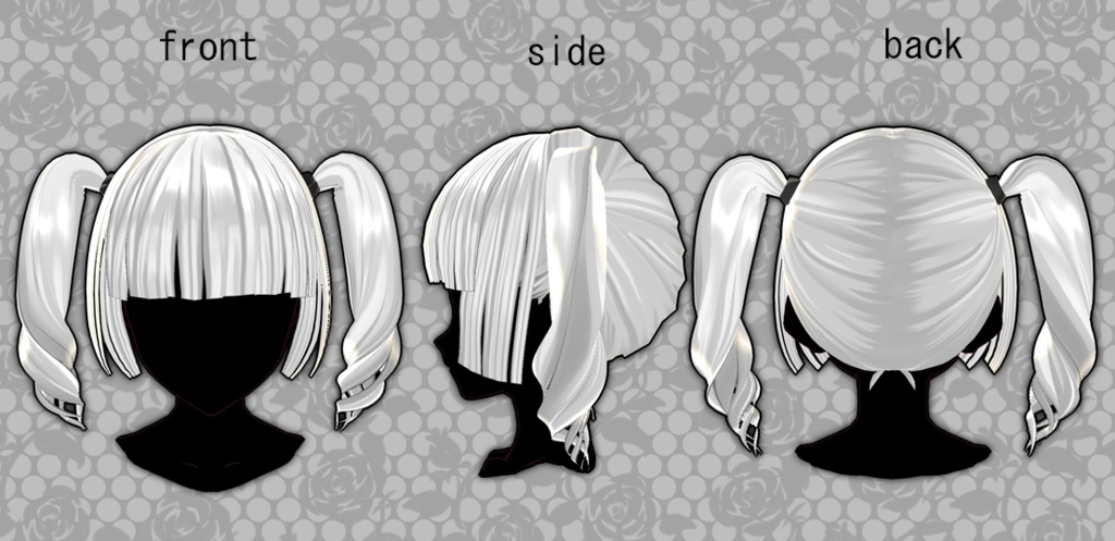 ◆VRoid用ヘアプリセット ツイン縦ロール◆