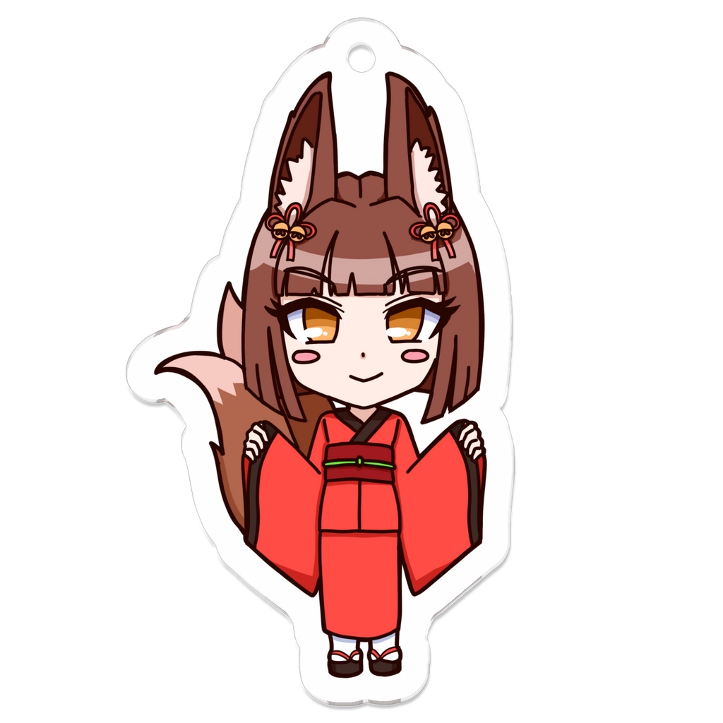 アクリルキーホルダー　かむろ二尾