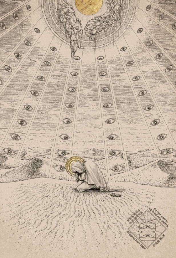 「天よ砂より祈り乞う」両面ポストカード