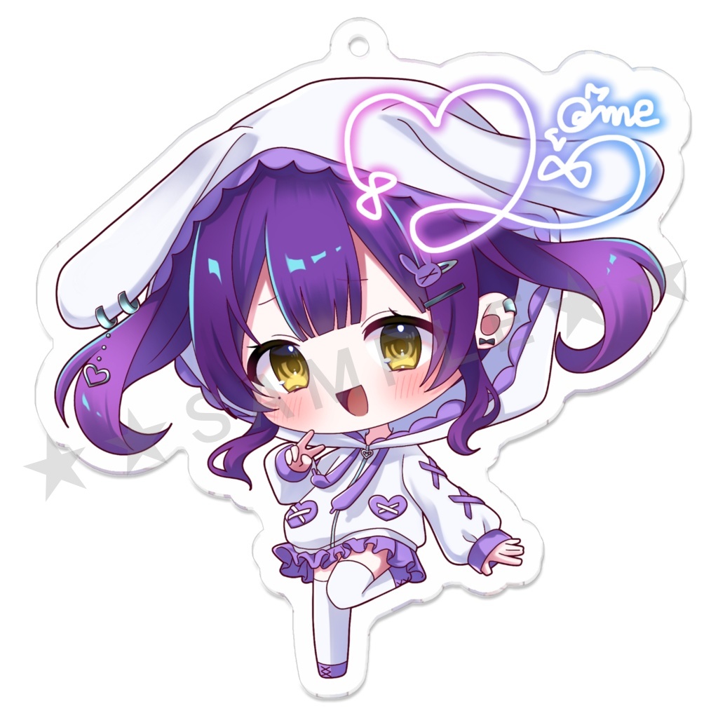 ルゥルゥ・アメイシア アクリルキーホルダー(白/笑顔)