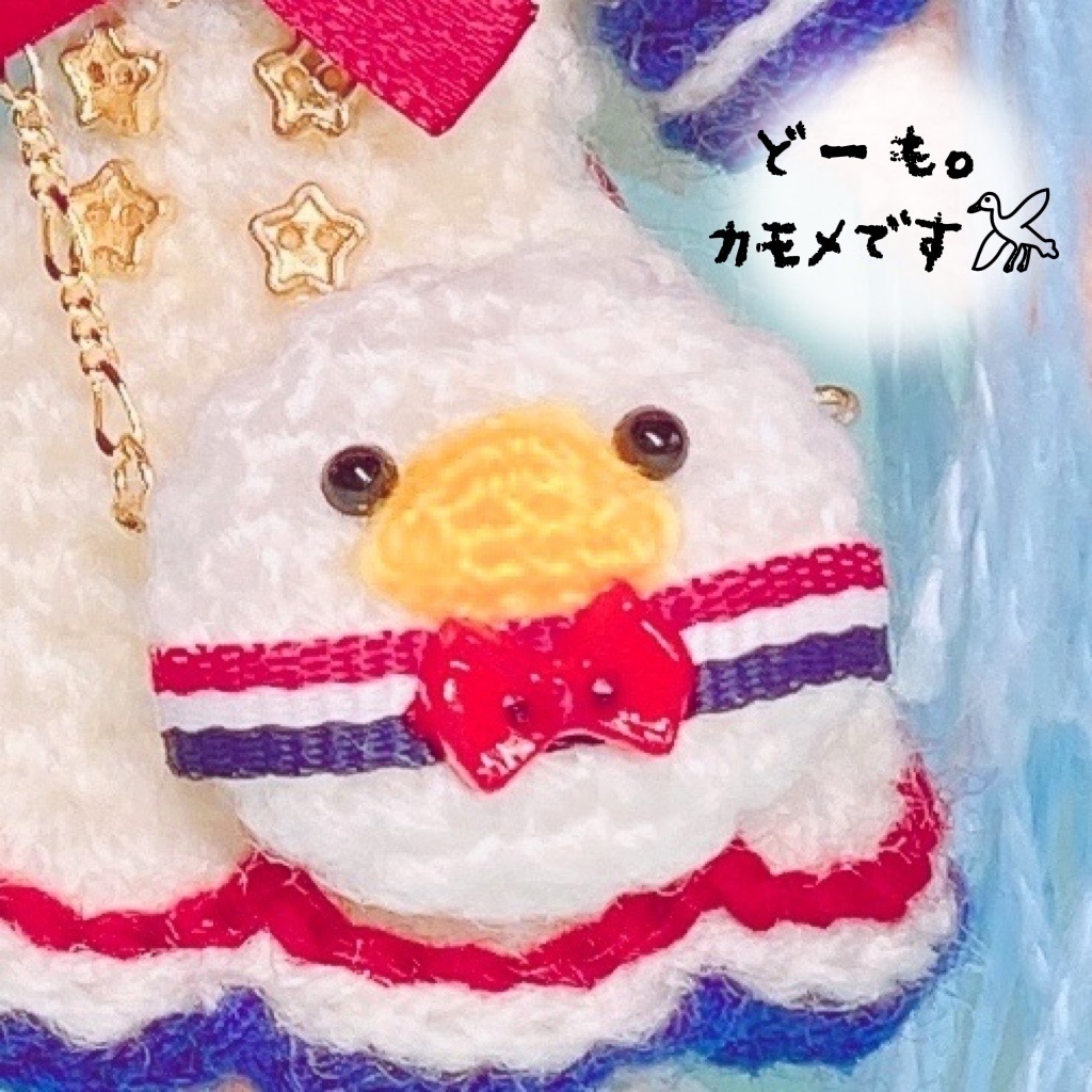 🇫🇷夏セーラー服の女の子(通常サイズ村人さん)  &カモメポシェット