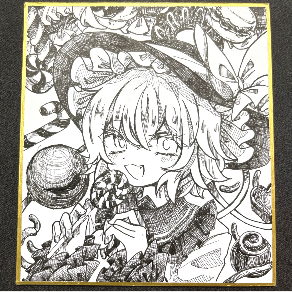 古明地こいし黒ペン色紙