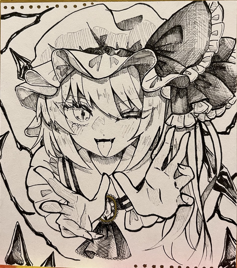 フランドール 黒ペン色紙