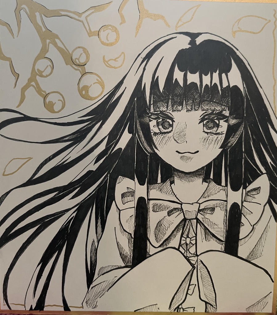 輝夜 黒ペン色紙