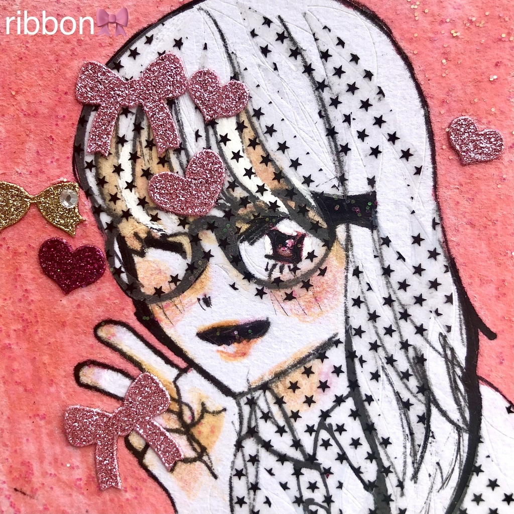 きらきらラメ入り⭐︎♡豆色紙