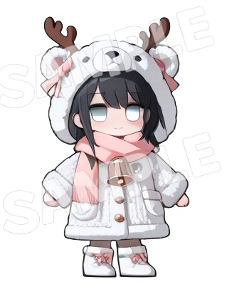 【SDキャラ】もこもこ冬服のかわいいSDイラスト｜SNSアイコン・配信素材