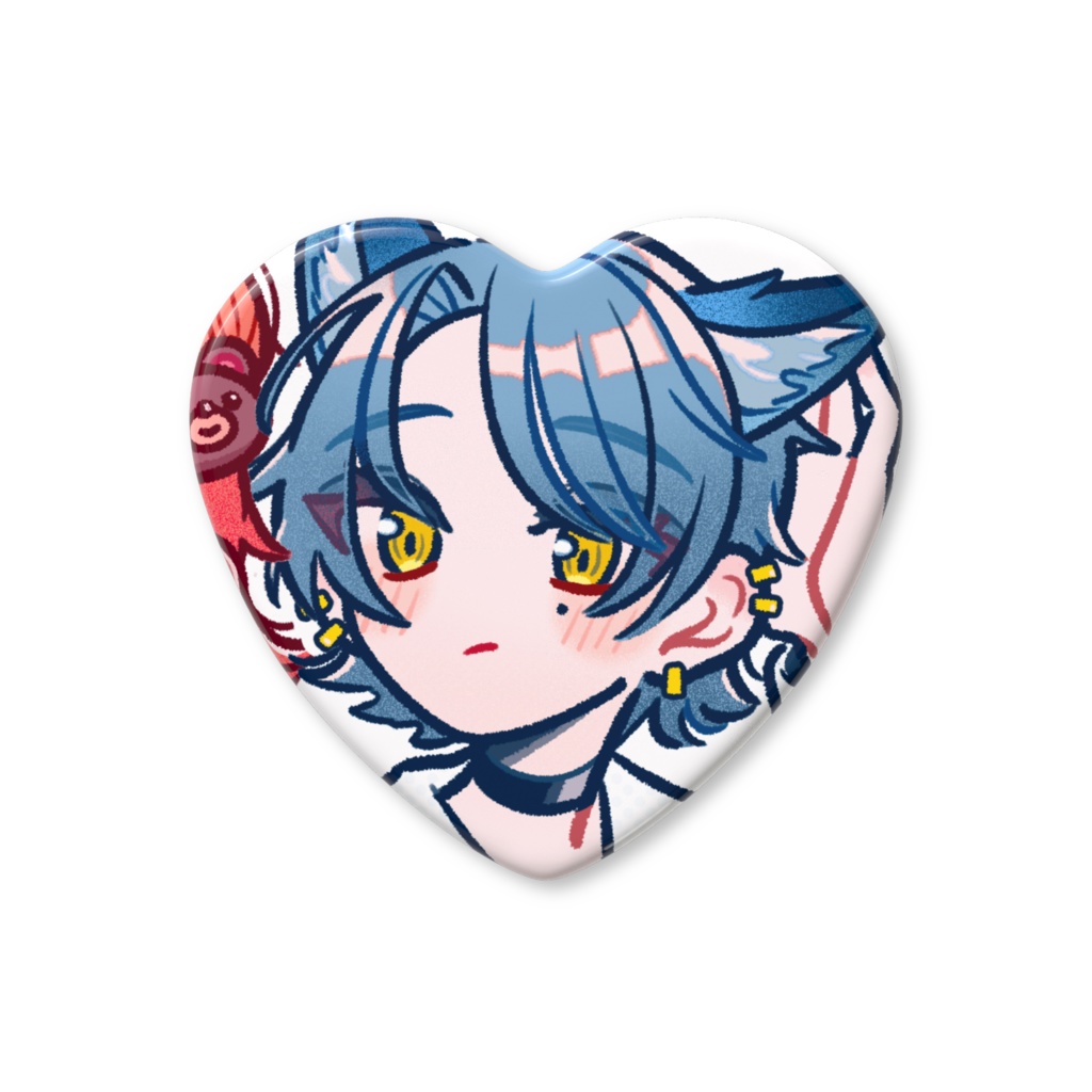 かをる Valentine ハート缶バッチ