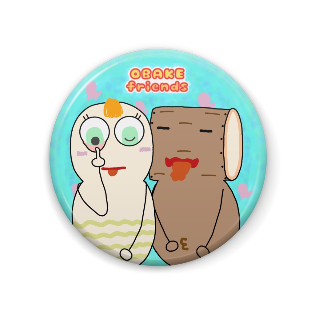 オバケふれんず缶バッジ（キューカちゃんとポンくん）