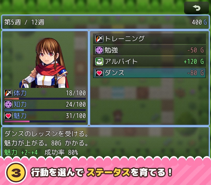 【無料・RPGツクールMZ】育成シミュレーションプラグイン 体験版 SDY_Raising Lite