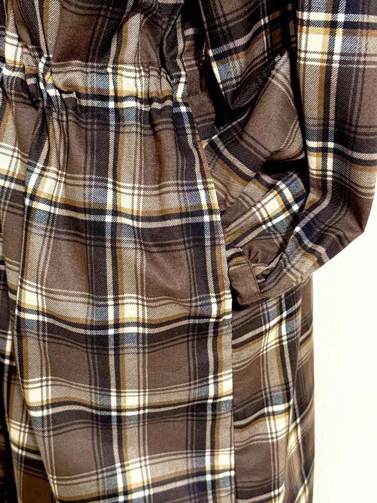 チェックギャザーワンピース