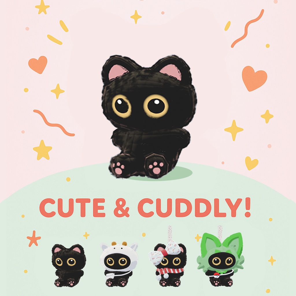 【無料】Black cat doll(with cute sound)