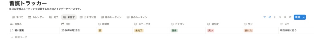 習慣・ルーティン管理プランナー – Notion Template