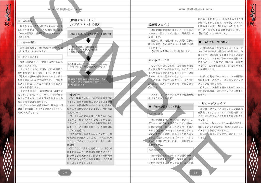 TRPGシステム『死へ誘う星のグラーベ』ルールブック
