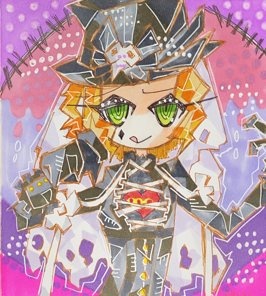 原画 ハロウィンケイト ミニ色紙 うえはなのおはなやさん Booth