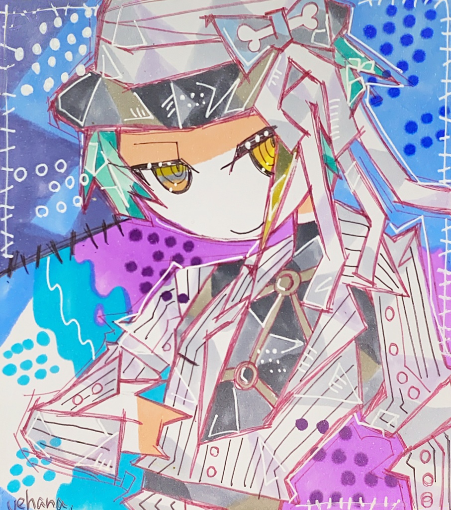 原画 ハロウィンジェイド ミニ色紙 うえはなのおはなやさん Booth