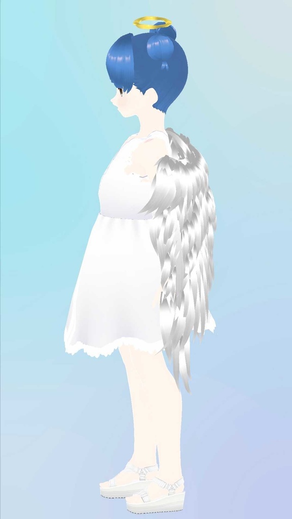 vroid用 天使堕天使の羽、輪セット