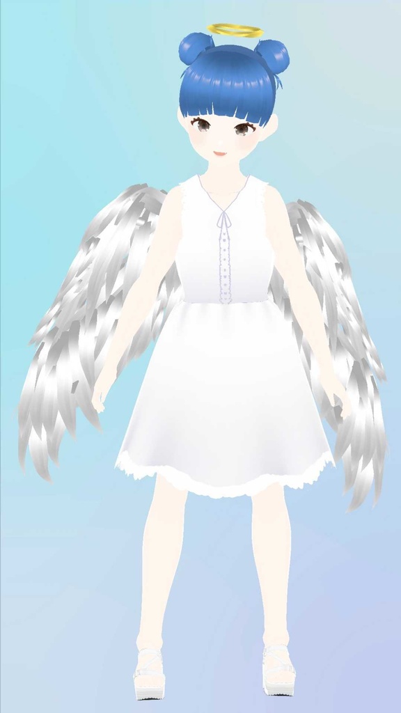 vroid用 天使堕天使の羽、輪セット