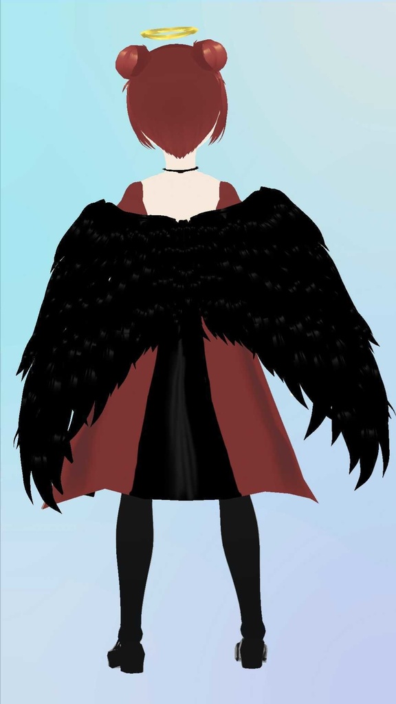 vroid用 天使堕天使の羽、輪セット