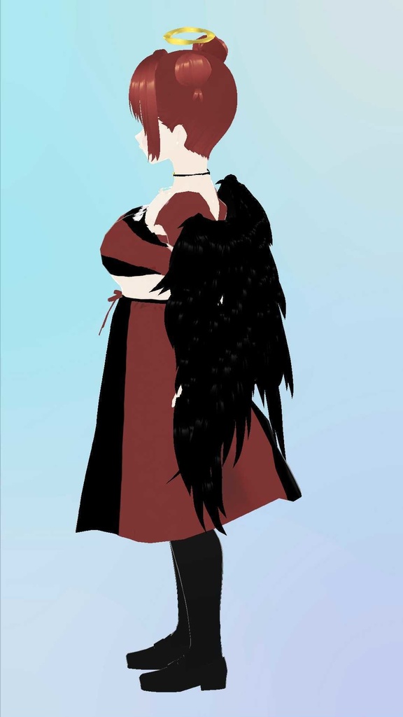 vroid用 天使堕天使の羽、輪セット