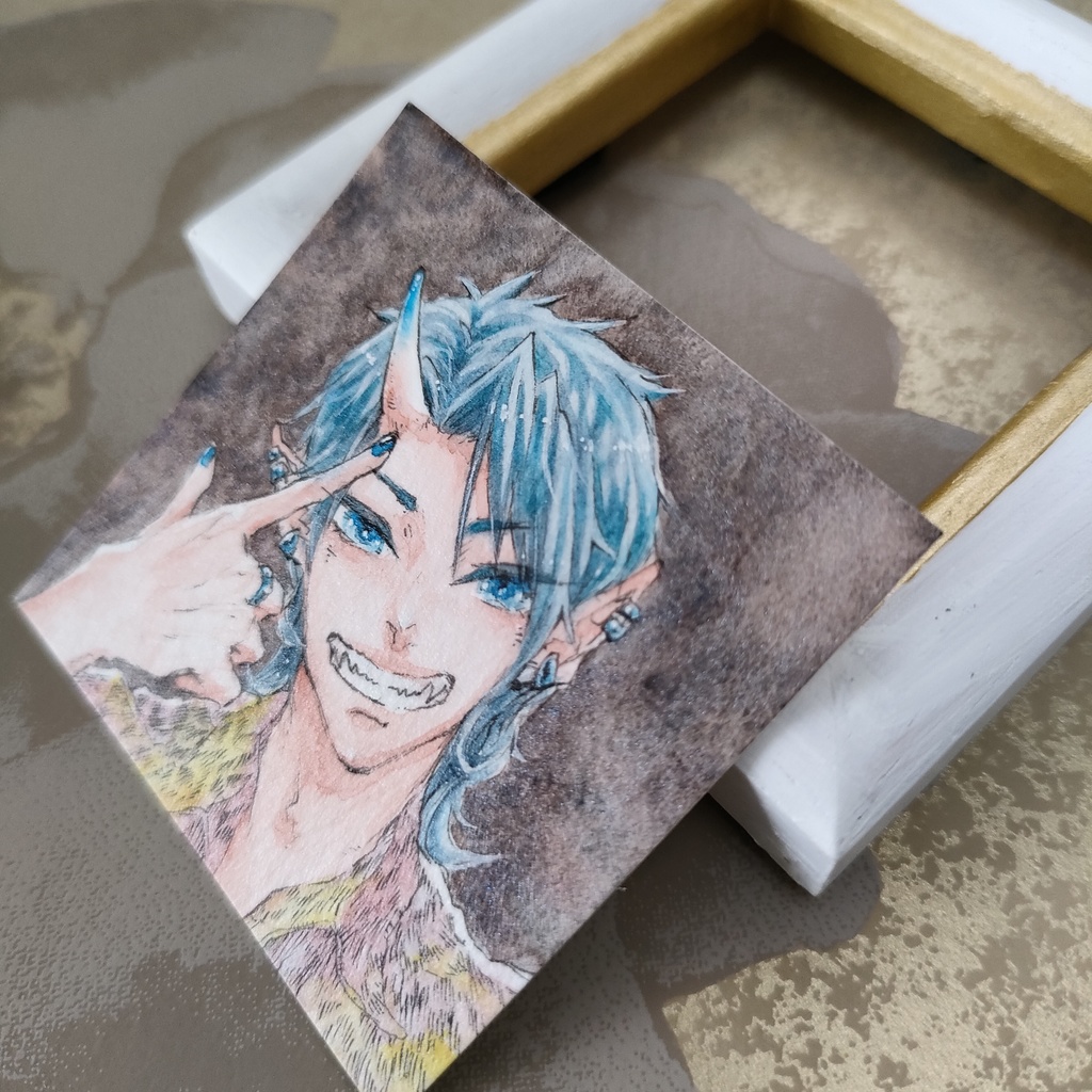 ミニ原画『反社半妖-貴島 アオイ-』