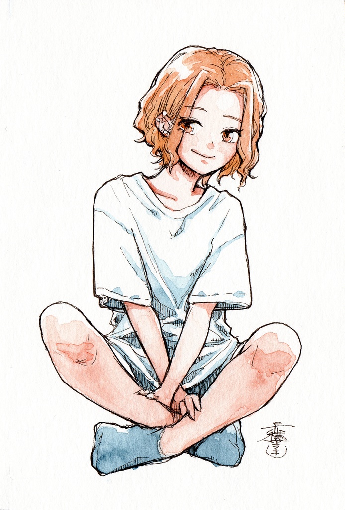 【ポストカード原画】『Tシャツ彼女』