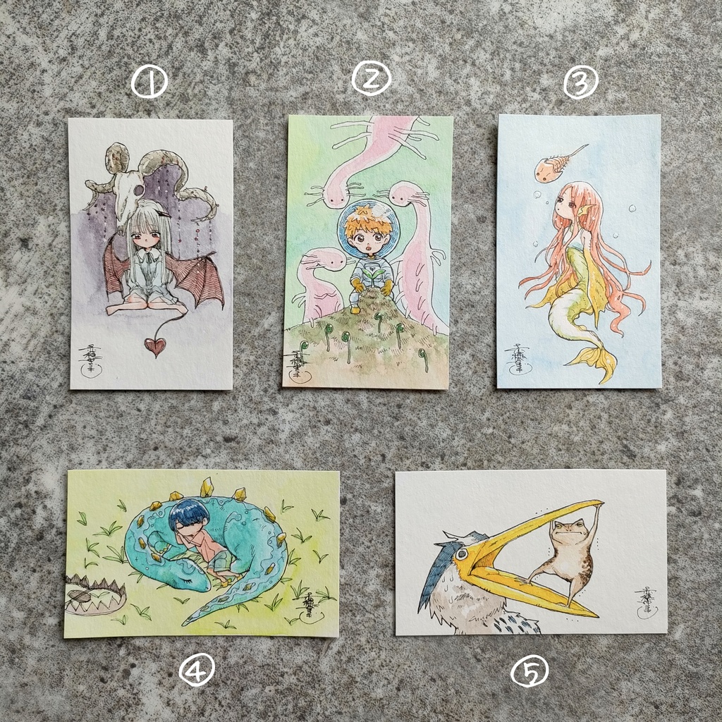 【原画イラストカード】①~⑤